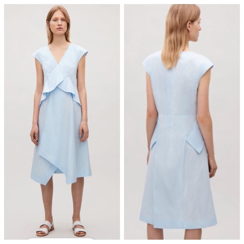 NWT! COS DRAPED CAP-SLEEVE DRESS